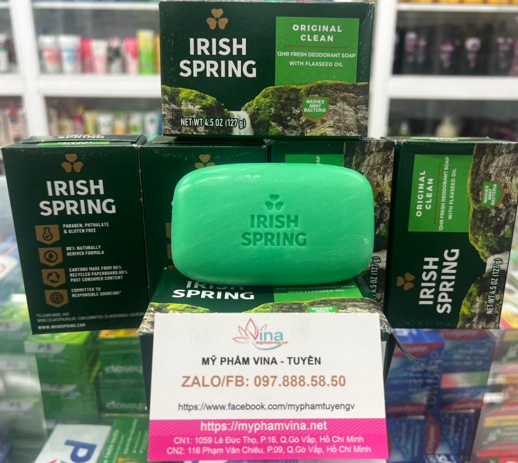 [HCM]Xà bông cục diệt khuẩn Irish Spring Deodorant Soap Original 106g của Mỹ