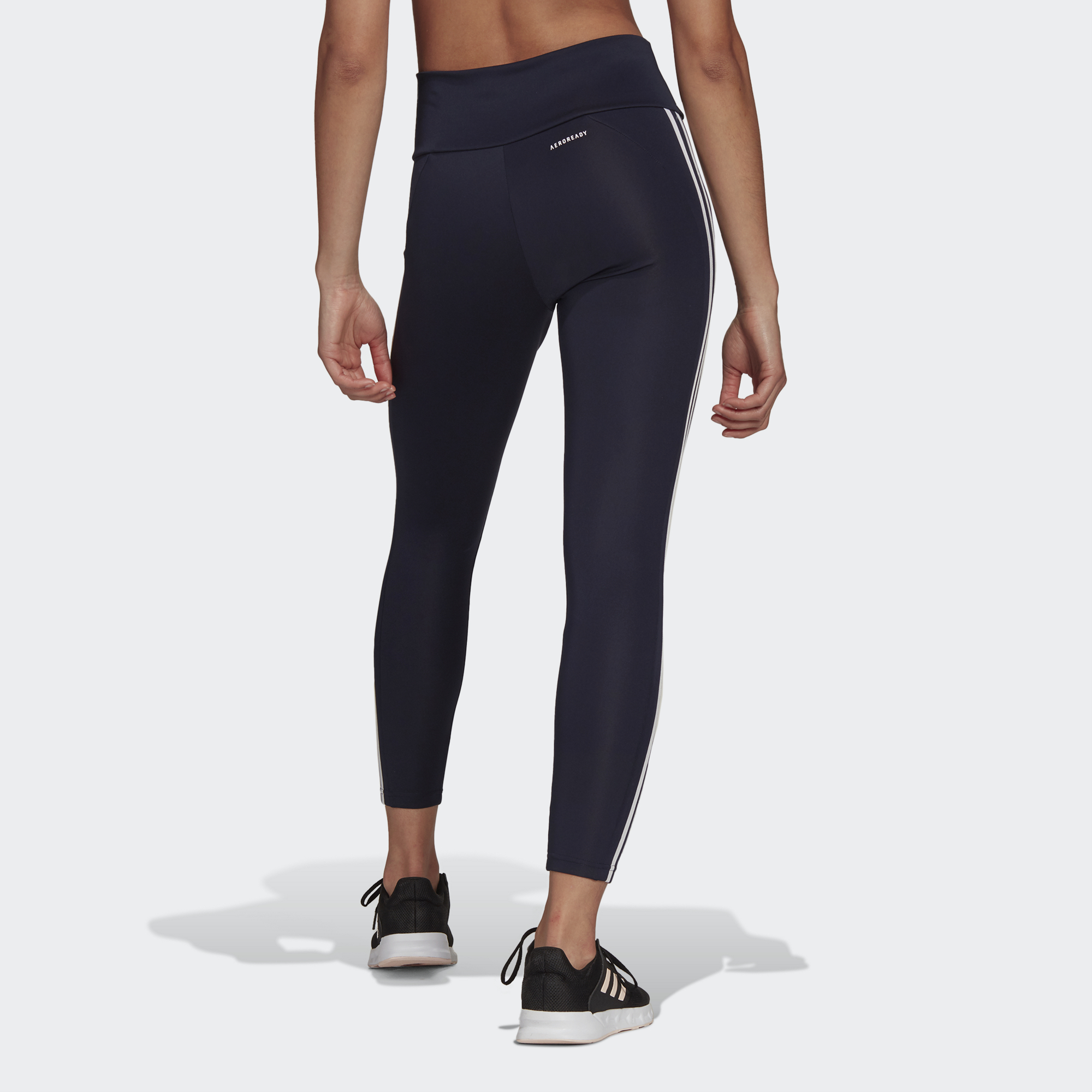 [CHỈ 15-17.10 - VOUCHER 30% ĐƠN TỪ 3TR] adidas Tập luyện Quần Legging Thể Thao 7/8 3 Sọc Cạp Cao Designed to Move Nữ Màu xanh da trời GT0178