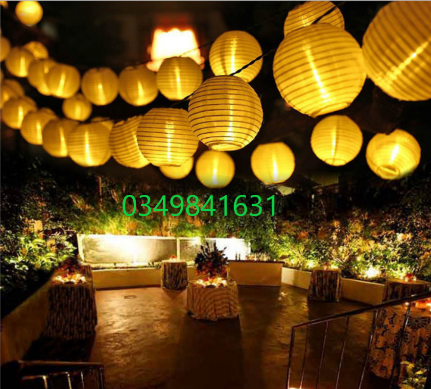 Đèn lồng giấy lụa tròn 20cm nhiều màu trang trí lễ hội