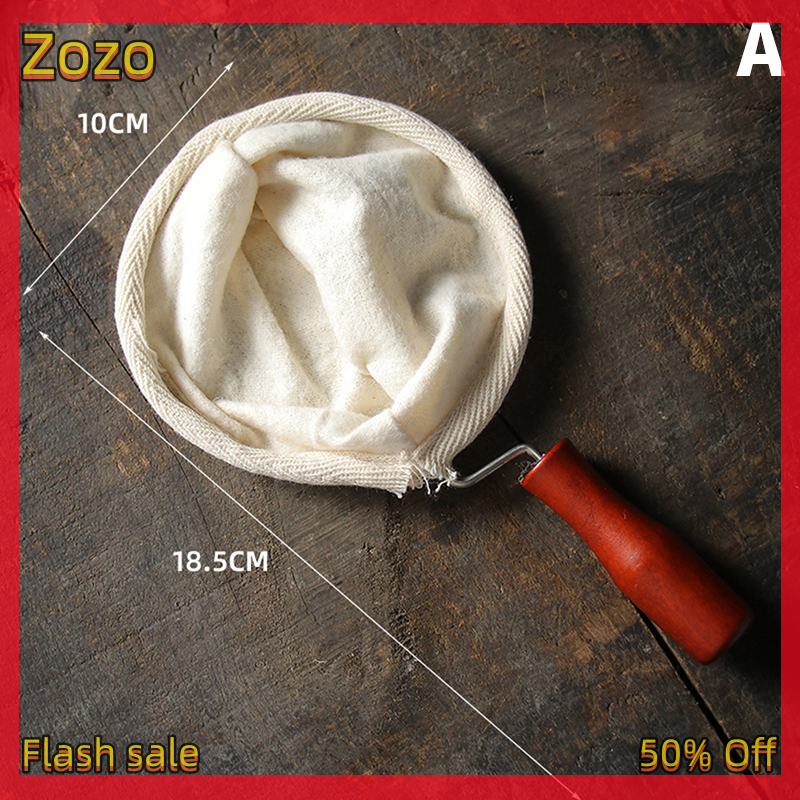 Zozo ✨Ready Stock✨ Reusable Handmade Coffee Filter Bag Coffee Filter With Wooden Handle Filter Pack Flannel Pot Cloth Mesh Basket Tool
