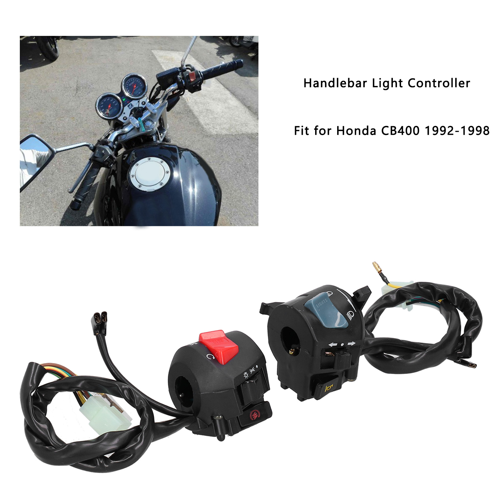 On Off Push Button Control the Headlight Headlight Switch Buckle Design Replacement for R Honda CB400 1992-1998