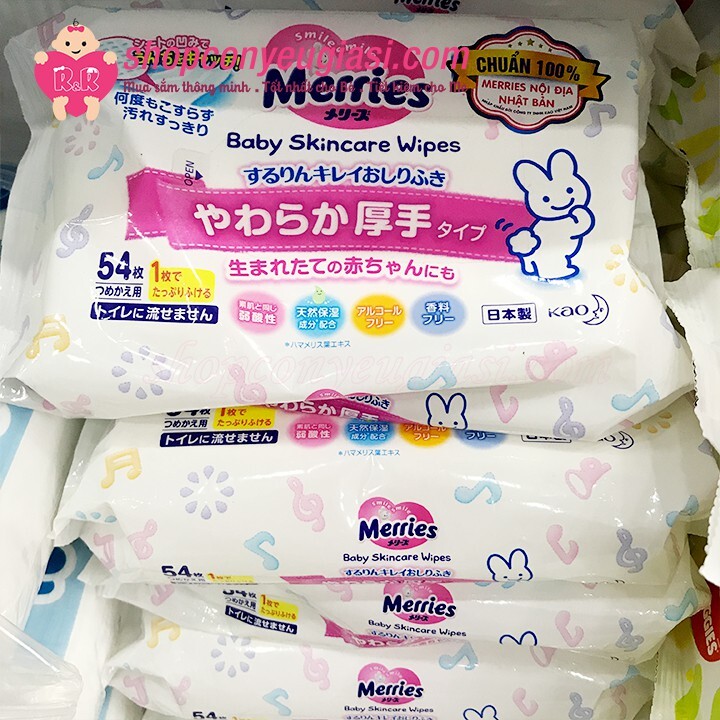 Khăn Giấy Ướt Merries Nhật Bản 54 Tờ
