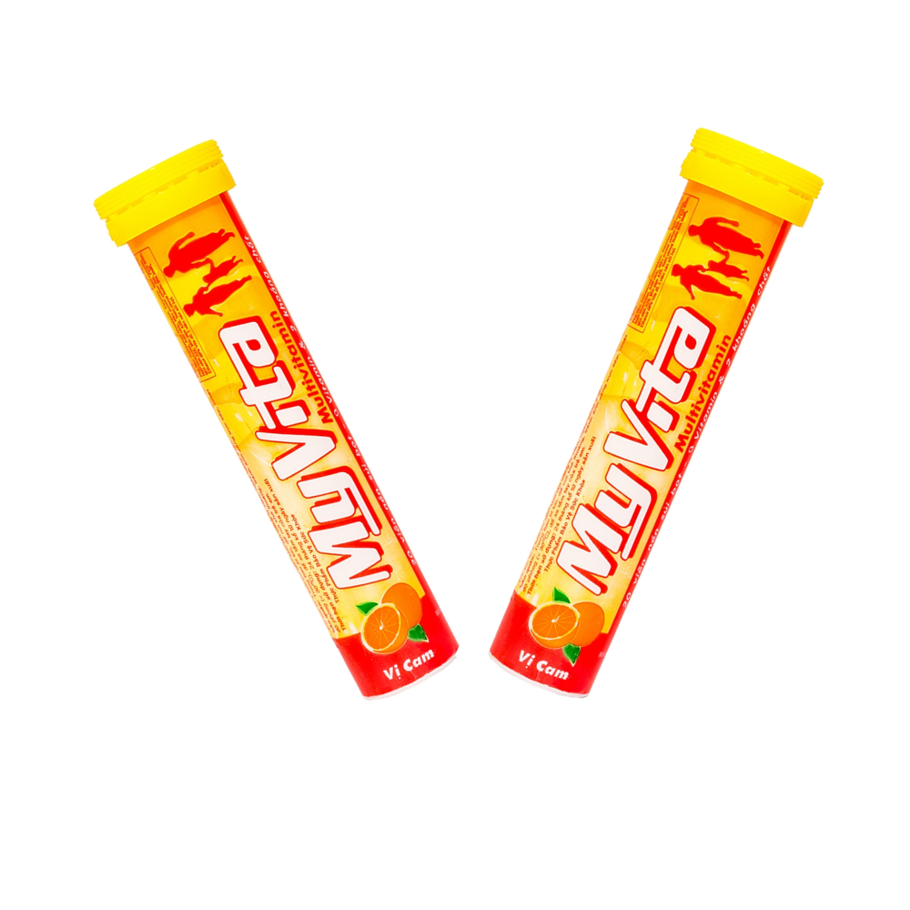Vitamin c sủi myvita vị cam, vị chanh tube 20 viên