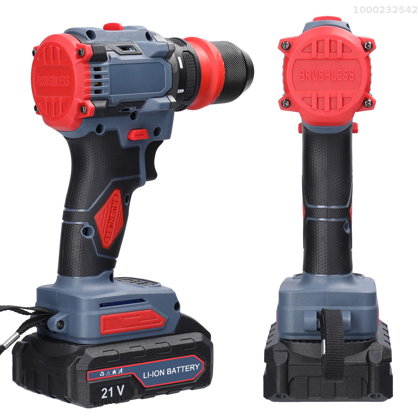 NANWEI 21V 2in1 Lithium Drill Electric Screwdriver Multi-function Power Tool 55Nm Torque Brushless Motor Practical Screw Driver for Home Appliances Furniture Installation Automotive Electronics Repairing