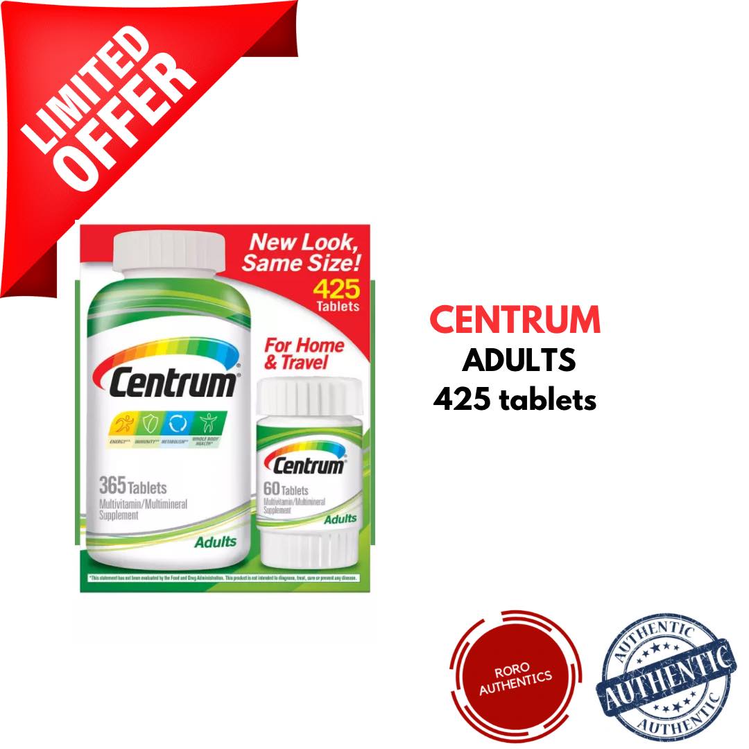 Centrum Adults Multivitamin, 425 Tablets [EXPIRY 06/2023] Lazada PH