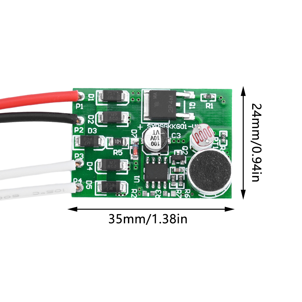 FocusAi Ac220V Voice Sensor Switch Controller Automatic Voice Sensor Detector Switch Voice Activated Switch for Ceiling Light Panel Light Downlight Incandesce