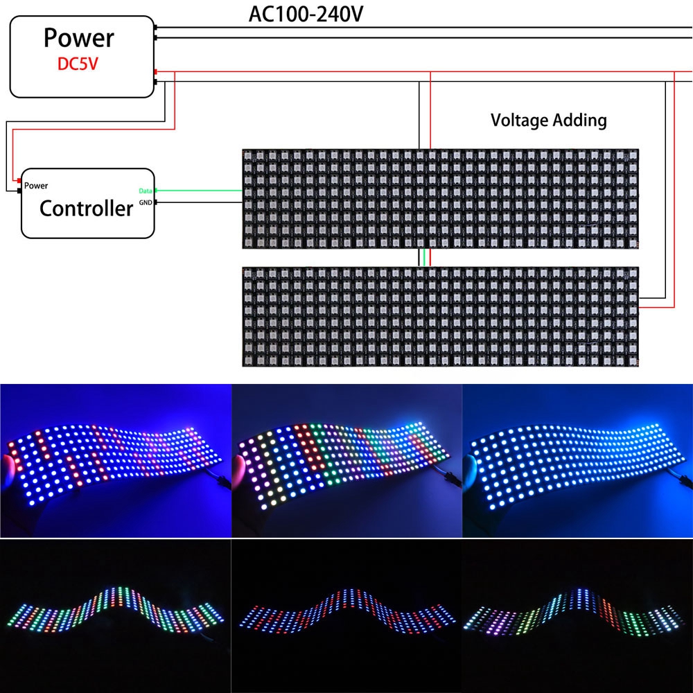 Ws2812b Rgb Matrix Led Panel Ws2812 Digital Flexible Individually ...