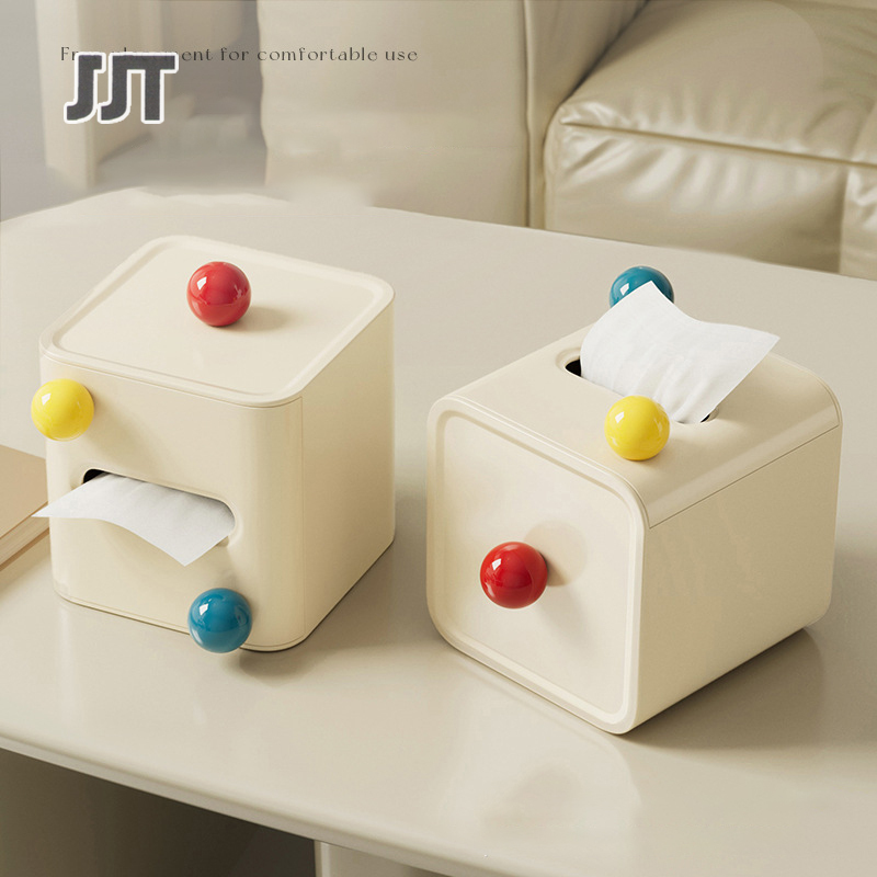 tissue box Advanced color pattern Square tissue box with lid Desktop paper tray Tissue box sanitary paper box Desktop tissue box Desk drawer storage box desk storage box