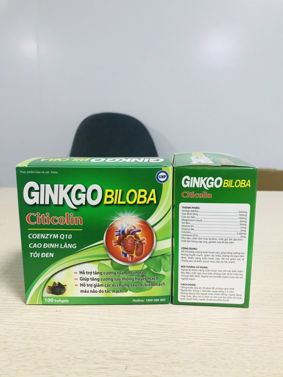 Hoạt huyết dưỡng não Ginkgo Biloba Citicolin USA 240mg giảm đau đầu