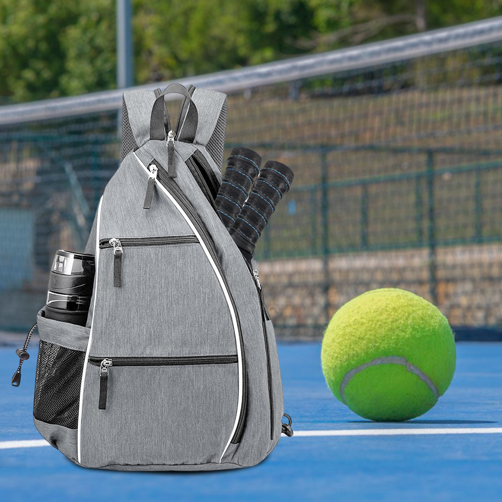 SClementt® Pickleball Racket Backpack Breathable Pickleball Racket Bag Premium Pickleball Paddle Backpack with Mesh Pocket Waterproof Badminton Table Tennis Racket Storage Bag for Outdoor Sports Adjustable