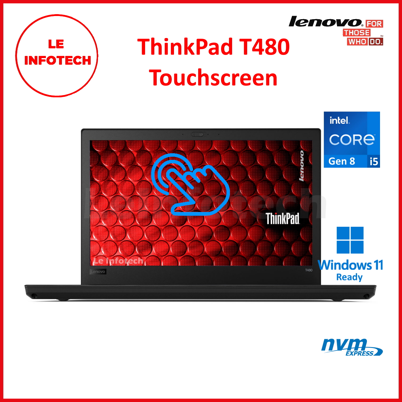 Lenovo ThinkPad T480 Touchscreen 14” Laptop Intel Core i5-8250U 8