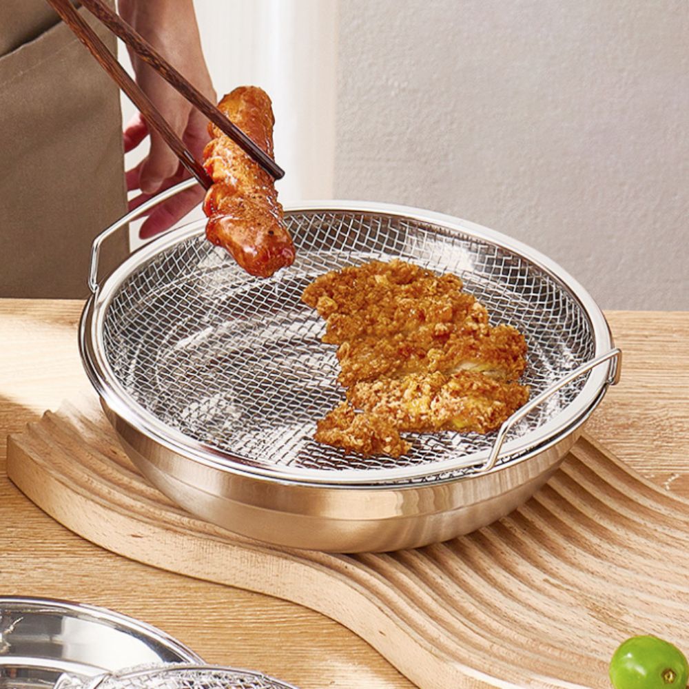 Tempura Rack Multi-purpose Stainless Steel Oil Filter Tray Rust-proof Mesh Tempura ...
