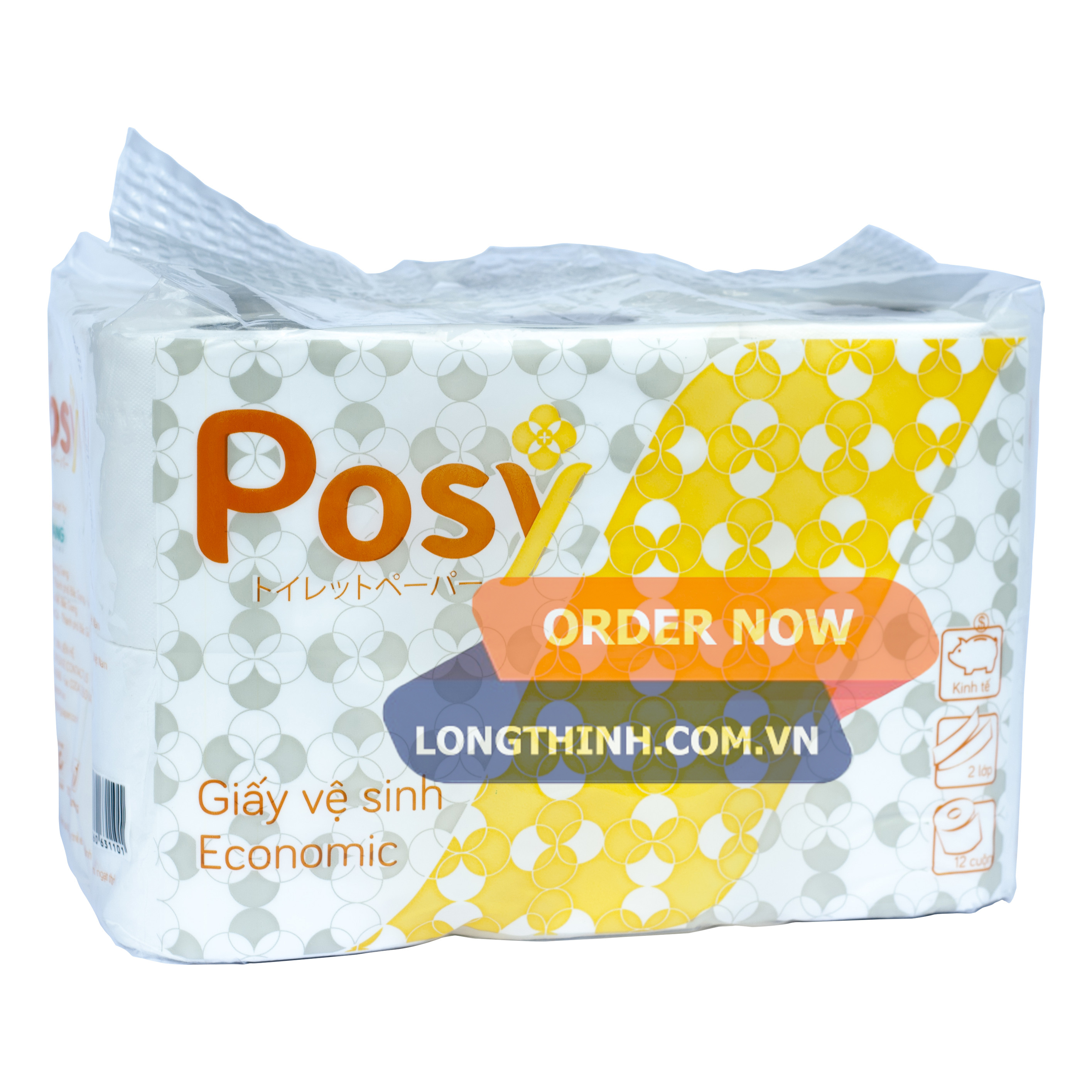 [HCM]12 cuộn giấy vệ sinh cao cấp Posy Economy