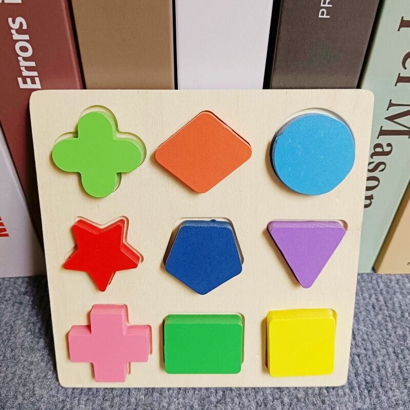 HOBIBEAR Geometric panel intellectual puzzle jigsaw puzzle circular shape matching cognition early education children's toys