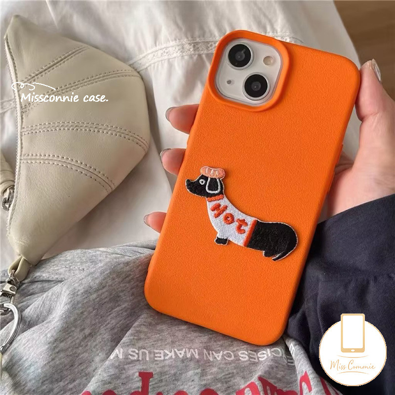 Luxury%20Case%20Compatible%20for%20IPhone%2015%2011%2013%20XR%2016%2014%2012%20Pro%20Max%2016%2015%2014%20Plus%20X%20XS%20Max%20Graffiti%20Cute%20Cartoon%203D%20Embroidered%20Dachshund%20Soft%20Tpu%20Cover%20-%20Image%204