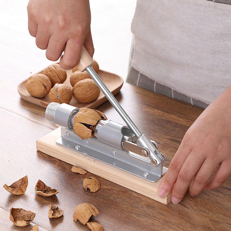 Pissenlit Pecan Nut Cracker Tool for Easy Cracking Heavy Duty Nut Sheller with Wood Base Handle Adjustable Nut Crackers Pecan Nut Cracker Nut Sheller for Hazelnuts Almonds