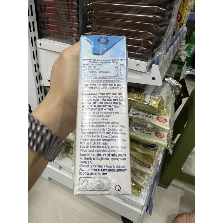 Sữa Tươi Th True Milk 180Ml It Đường 48 Hộp