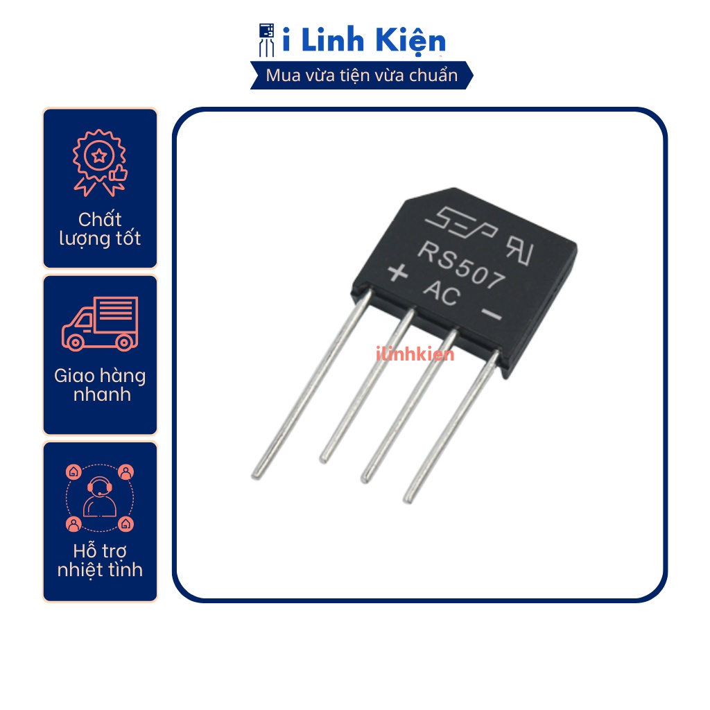 RS507 Diode cầu 5A 700V DIP-4 chính hãng SEB