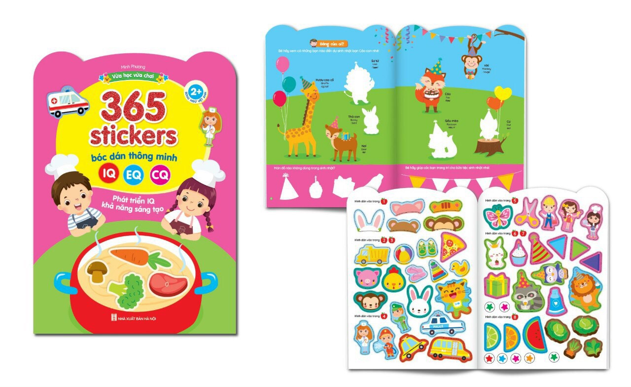 Sách - 365 Stickers bóc dán thông minh (COMBO Bộ 6 cuốn) - VH
