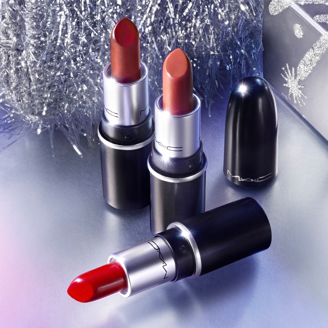 Set 3 Son MAC Fireworked Like A Charm Mini Lipstick Kit in Red
