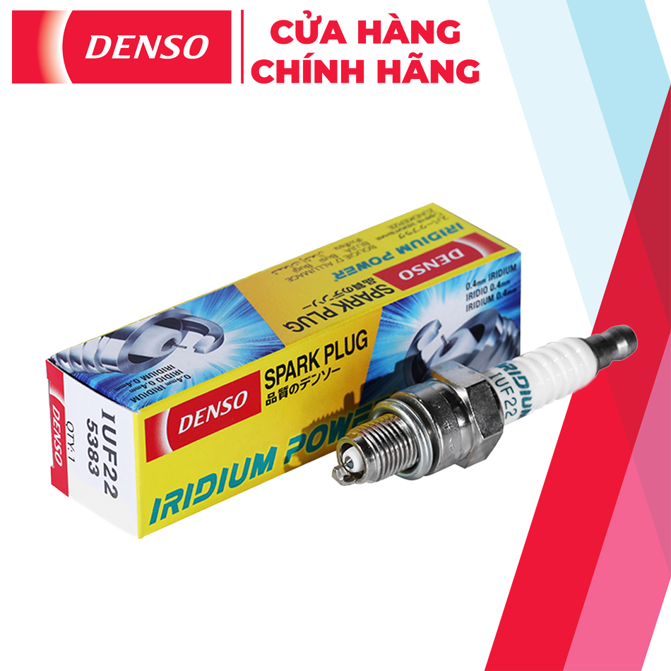 Bugi Xe Máy Chân Ngắn IUF22 DENSO Iridium Dùng Cho Xe Số Phân Khối Nhỏ Và Xe Ga Đời Sâu Như Honda Cub, Dream, Wave, Spacy; Yamaha Sirius, Taurus, Jupiter, Cuxi, Mio, Gravita; Suzuki Viva, X-bike, Hayate, Axelo; SYM Angel, Attila; Mã 067700-9481