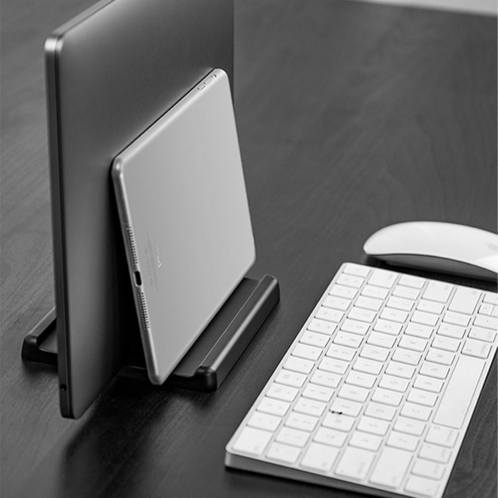 IRCTBV Supplies Space-Saving Plastic Desktop Storage Notebook Stand Computer Bay 3 In 1 Tablet Base Vertical Laptop Holder