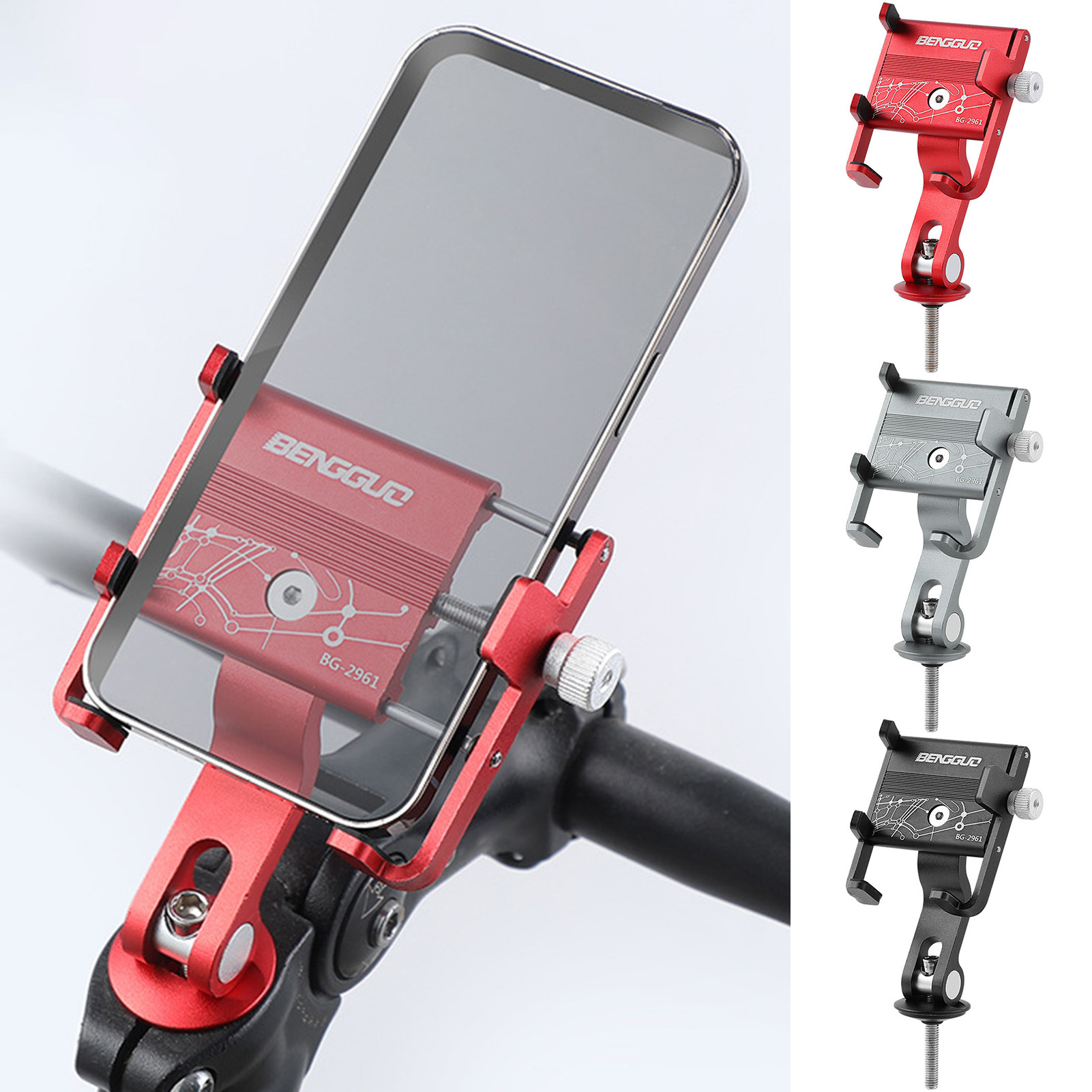 Ralapu Cellphone Mount Bike Phone Holder Stable Aluminum Bike Phone Mount Holder Universal Anti-shake Cellphone Bracket for Handlebar