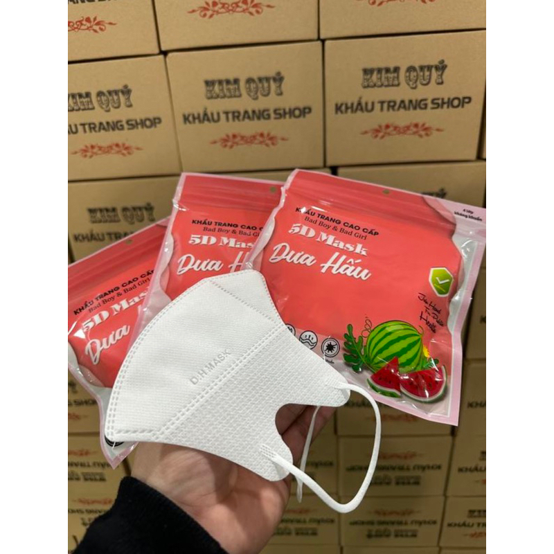 Thùng 200 chiếc khẩu trang 5D dưa hấu