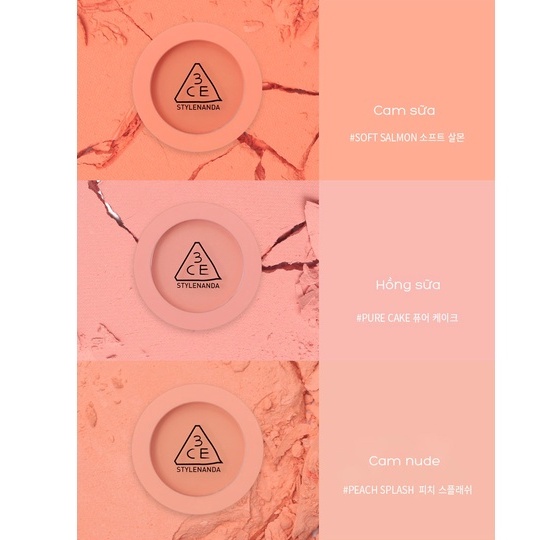 Phấn Má Hồng 3CE FACE BLUSH Mịn Lì 5.5g #Soft Salmon