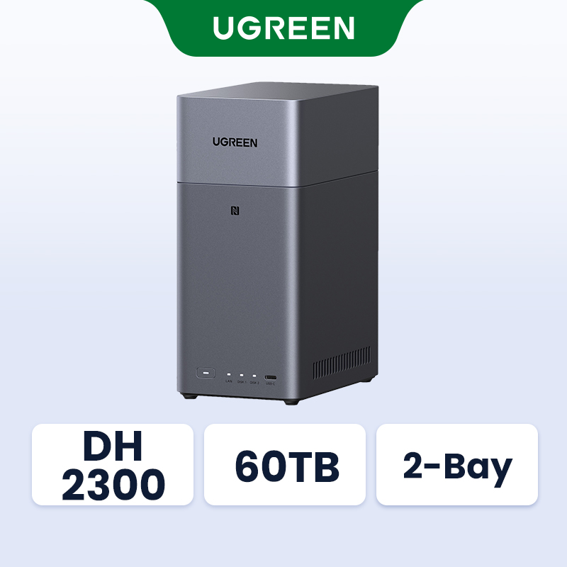 UGREEN NASync DH2300 2-Bay Desktop NAS, Support Capacity 60TB