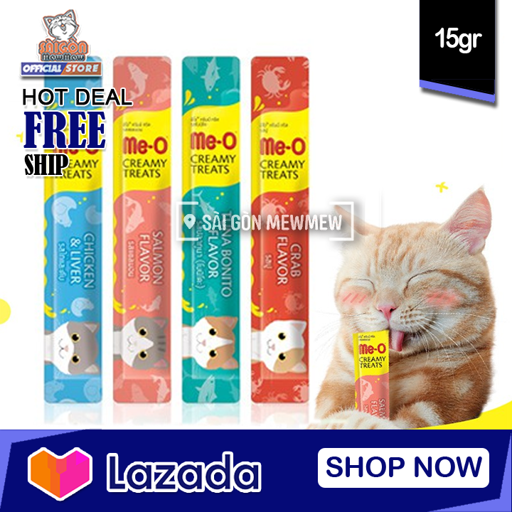 Combo 10 Thanh Súp Thưởng Me-O 15g – Kem Thưởng Cho Mèo, Thơm Ngon, Mèo Mê Ăn