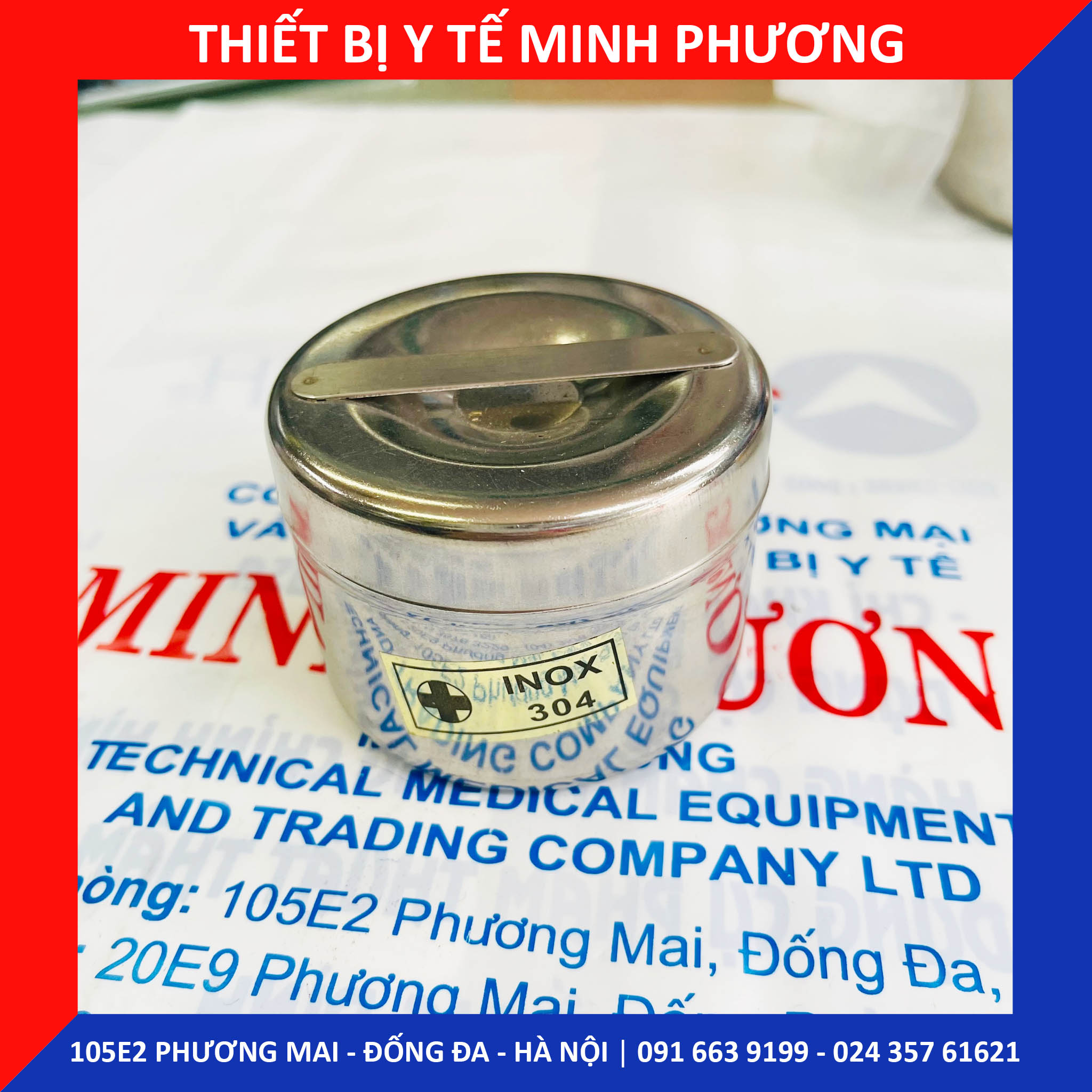 Hộp đựng bông cồn inox 304 phi 6 phi 8 phi 10 dùng trong y tế