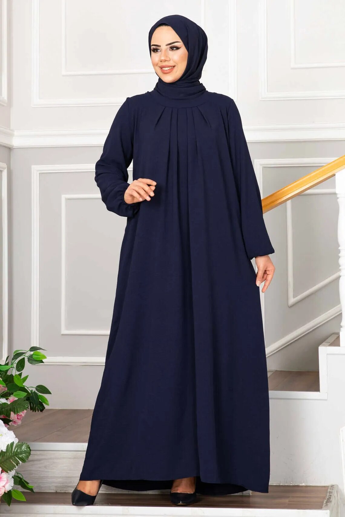 【Customizable】 Women Eid Dress Ramadan Morocco Pleated Party Dresses Dubai Kaftan Vestidos Arab Long Robe Solid Abaya Modest.