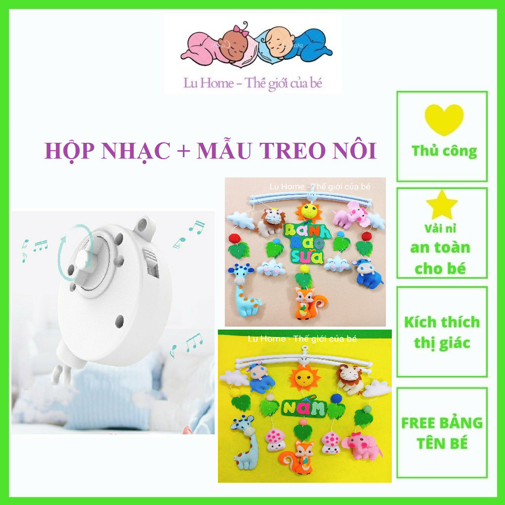 Treo nôi kích thích thị giác cho bé [Free Bảng tên bé]