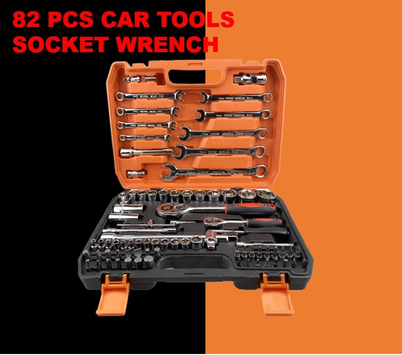 82 PCS Tools Socket Wrench Set Car Tools Set Torque Wrench Tool Box Set