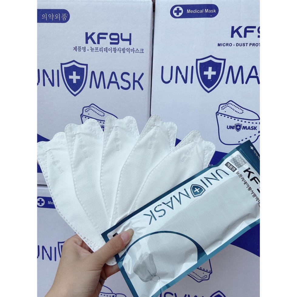 Set 50 chiếc. Khẩu trang KF94 4D kháng khuẩn Uni Mask chống bụi mịn cao cấp Hàn Quốc