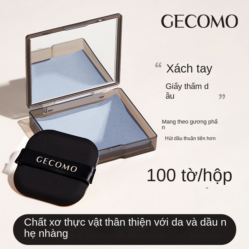 Giấy thấm dầu, giấy thấm dầu cầm tay, có kèm gương mút, tẩy dầu nhẹ nhàng và trang điểm lâu trôi cho da dầu mà không làm trôi lớp trang điểm.