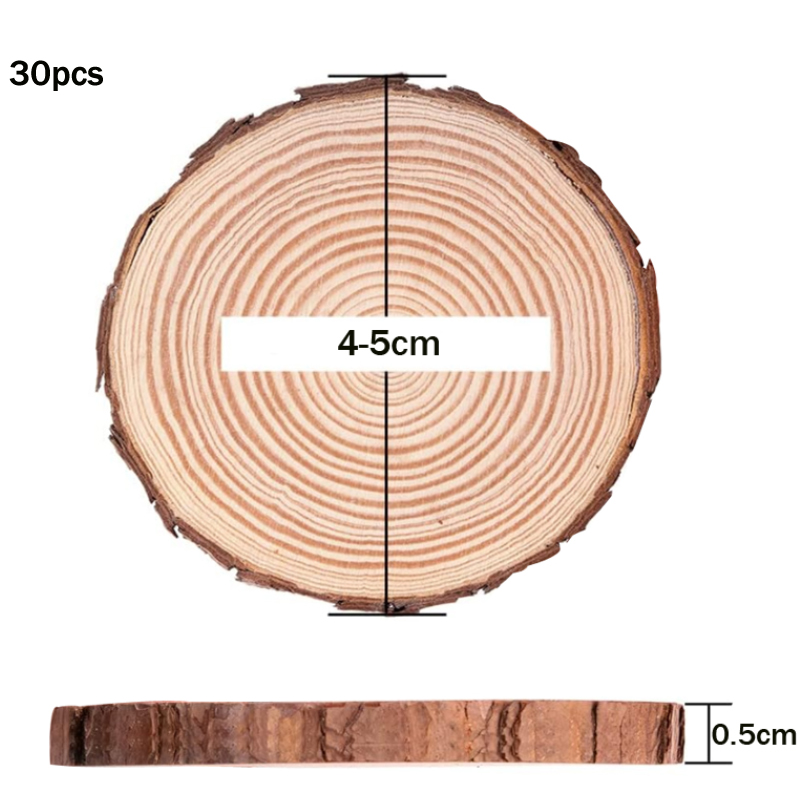 3-20cm Thick Natural Pine Round Unfinished Wood Slices Circles With Tree Bark Log Discs DIY Crafts Wedding Party Painting 3-10pc
