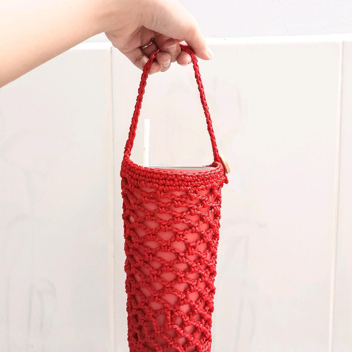 Túi đựng bình giữ nhiệt bằng len handmade