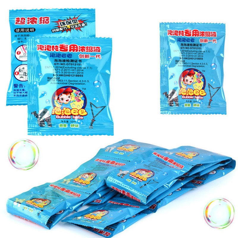 Combo 10 gói dung dịch pha nước thổi bong bóng, xà phòng