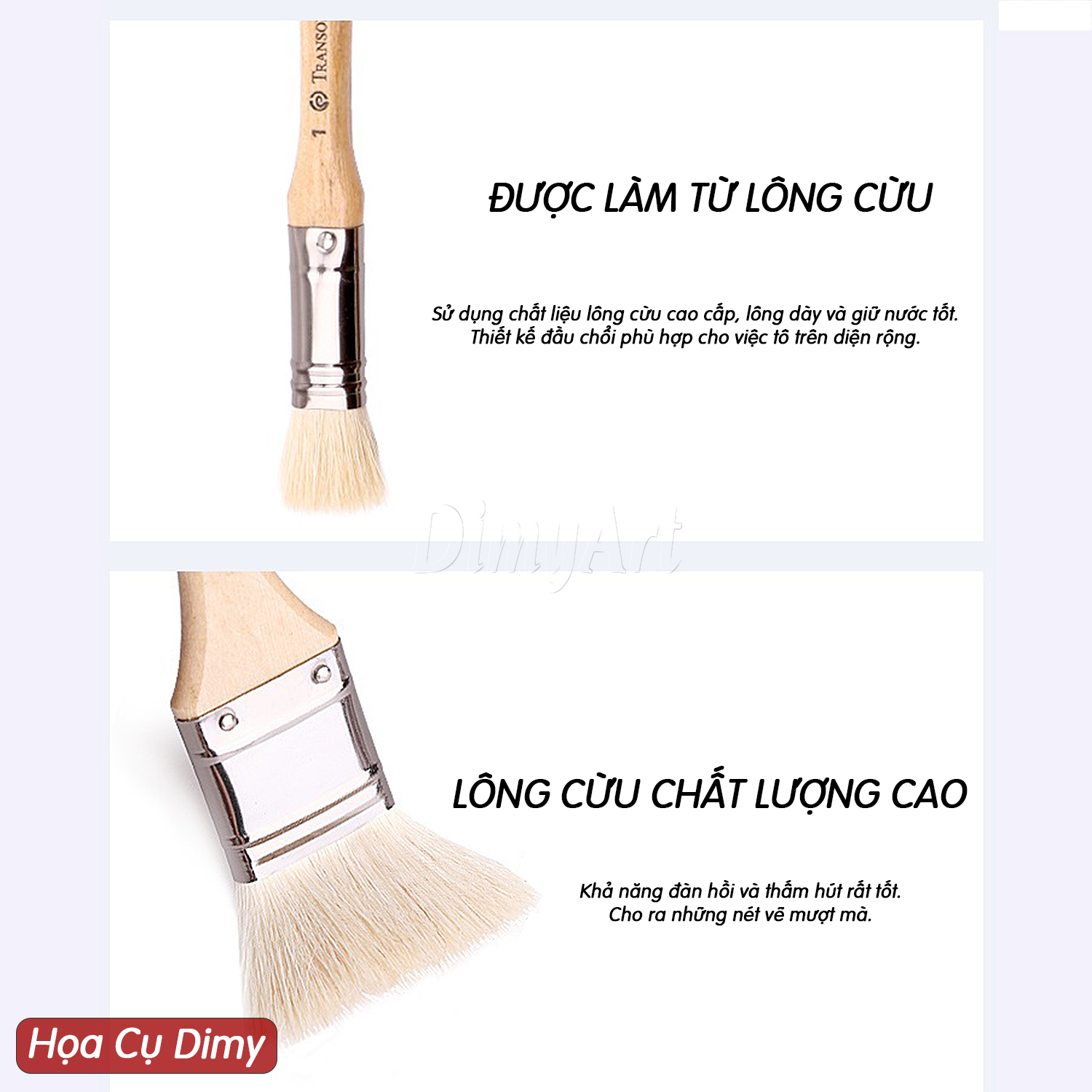 [DIMY ART] Chổi vẽ/panh xô lông cừu TRANSON cao cấp