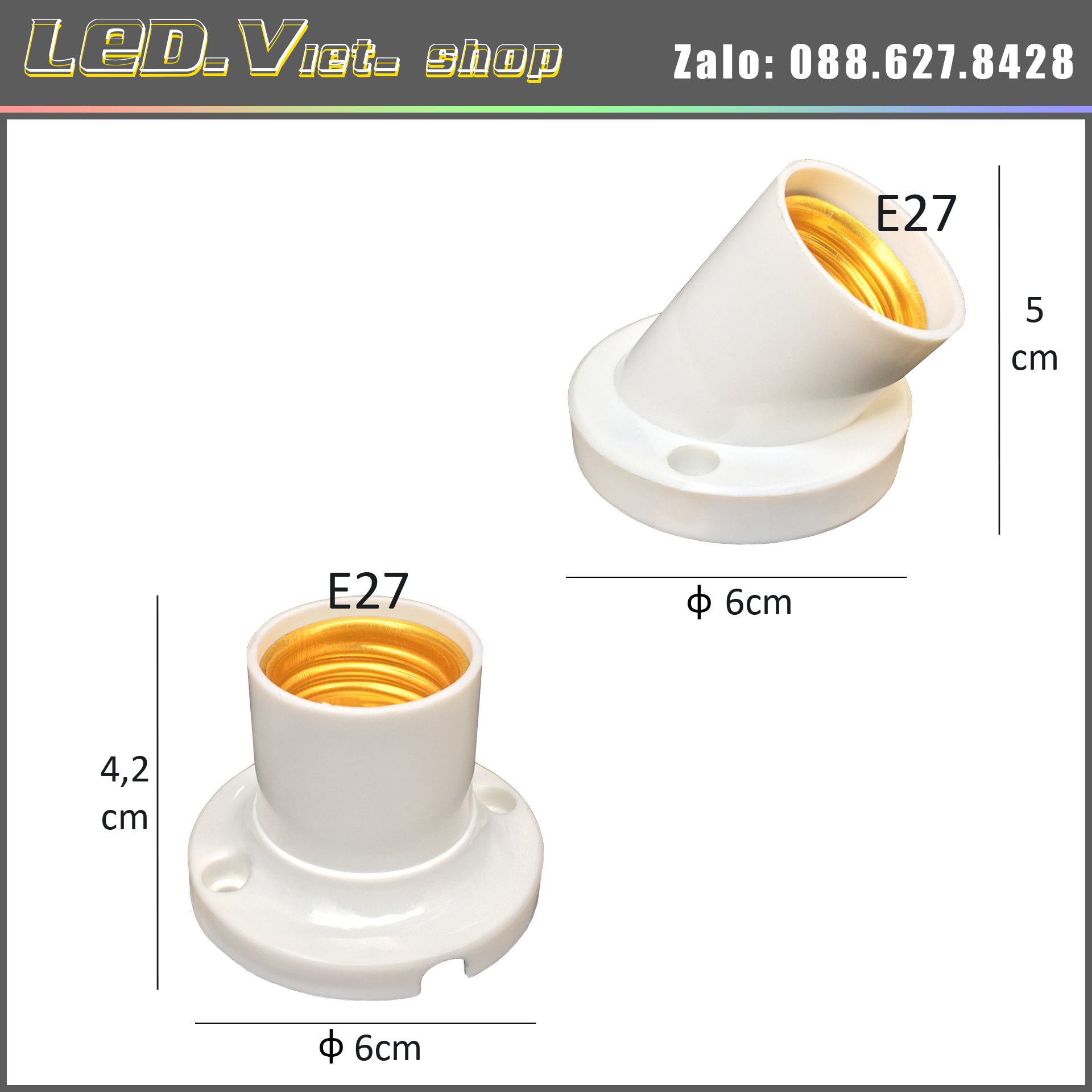 Đui xoáy  E27 ốp trần ( Combo 2 cái)