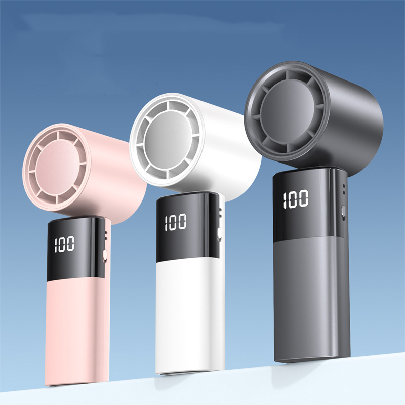 SADA Mini handheld fan usb rechargeable folding fan digital display desktop hanging neck fan