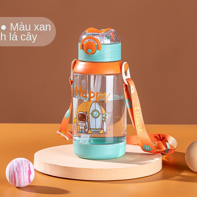 Cốc nước trẻ em dung tích lớn bình nước thể thao có ống hút