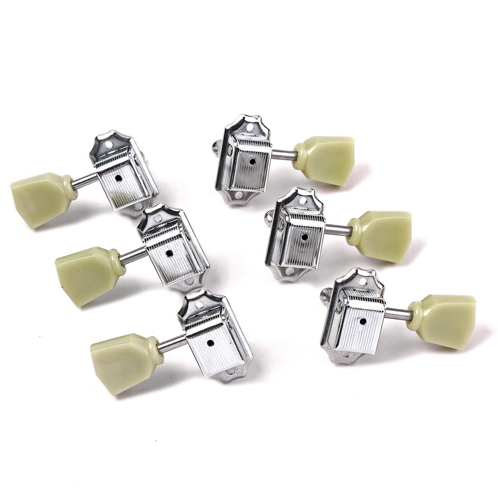 CCCOOL 6x Electric Guitar Tuning Peg String Tuners Machine Heads Tuners Keys Silver
