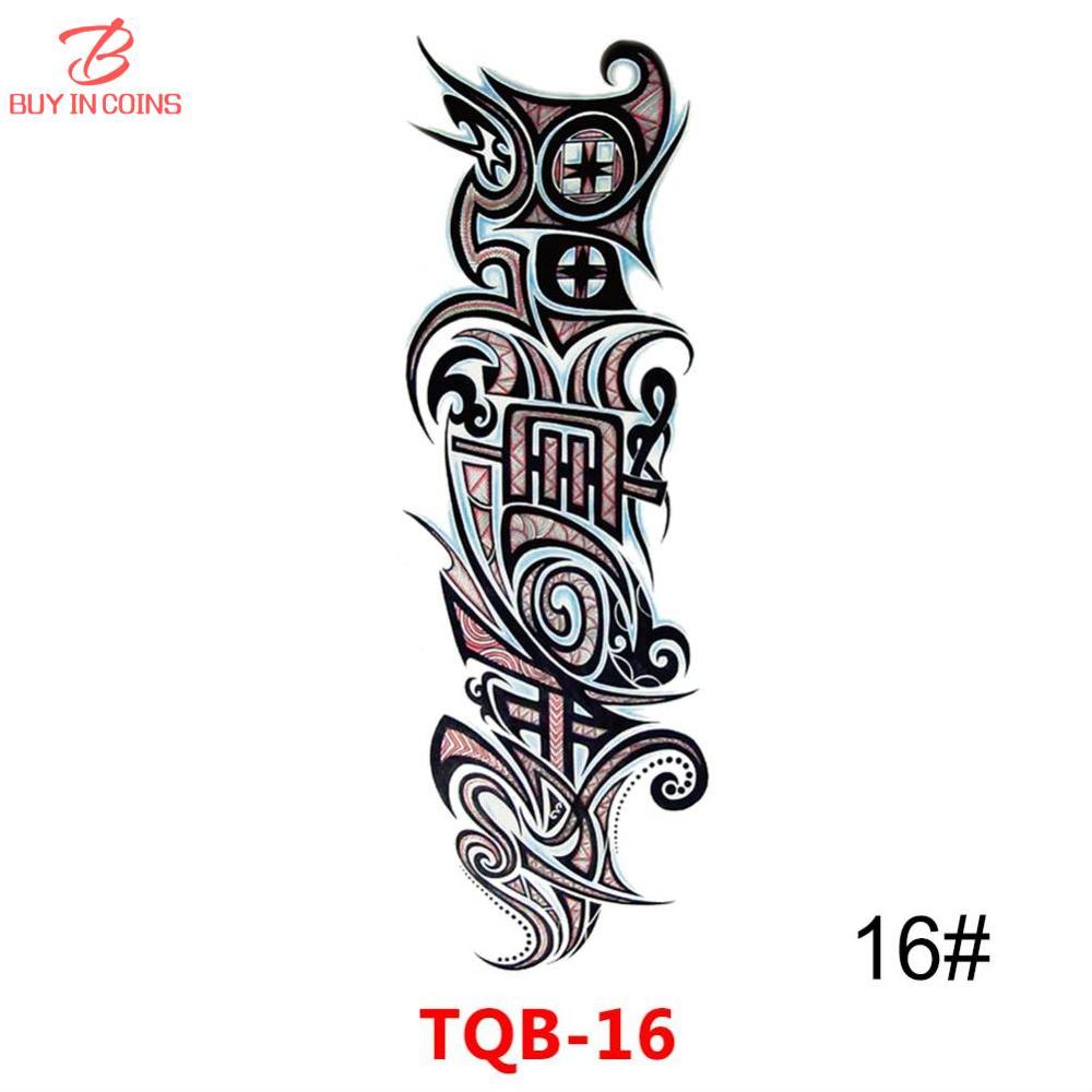 17*48CM NEW Unisex Waterproof Temporary Tattoo Sticker Large Full Arm Body Art Tattoos Long Lasting Stickers