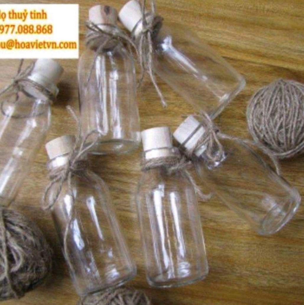 Combo 20 lọ thủy tinh nút gỗ, nút nhựa