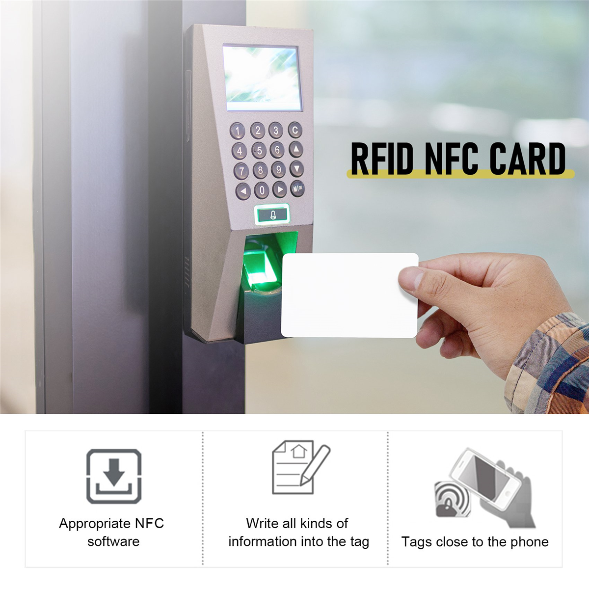 10PCS RFID NFCsmart Chip Badge Clone 0 Sector Writable Tag UID Access Control Thin Card 13.56Mhz Rewritable Copy Key