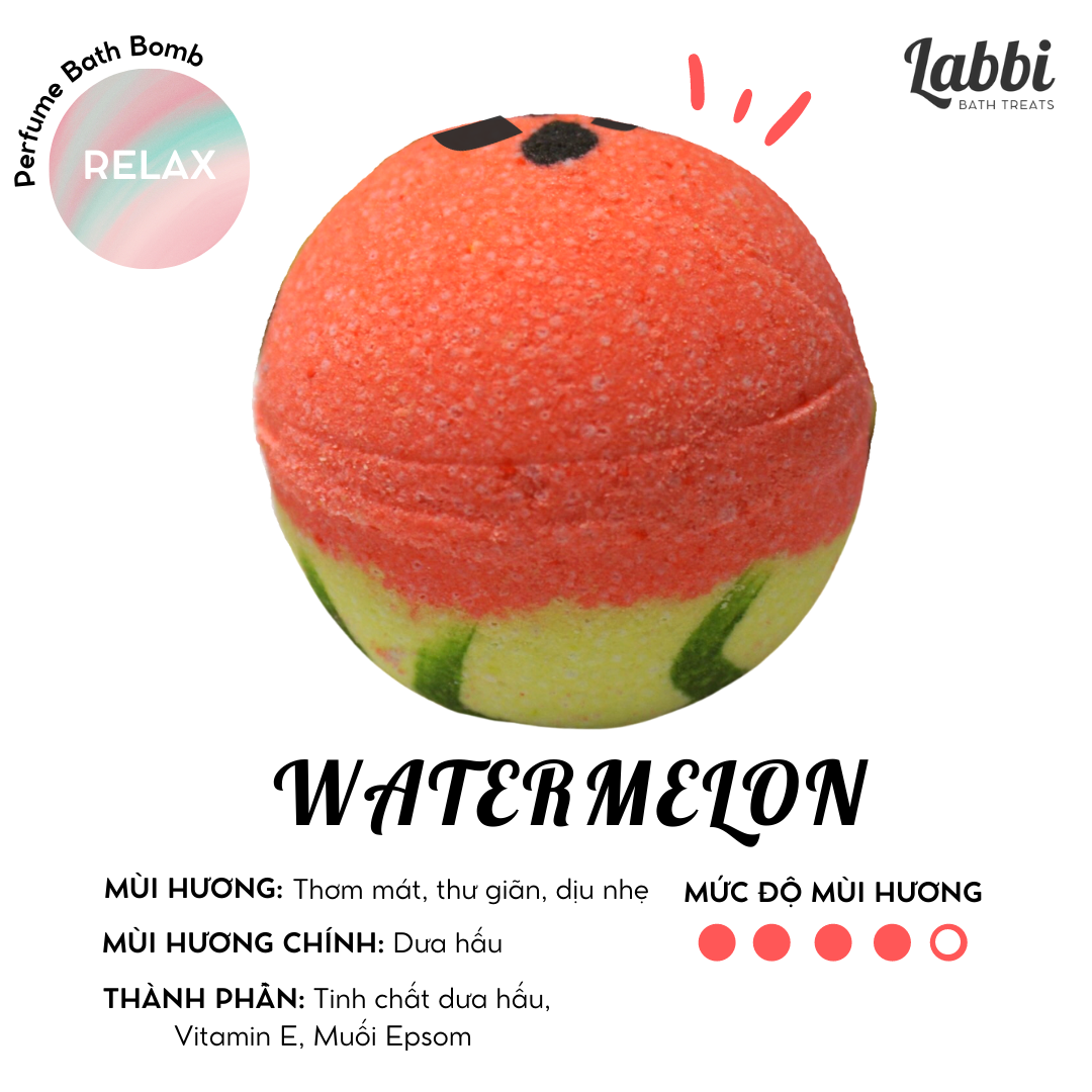 Watermelon bath bomb / viên sủi bồn tắm / bom tắm