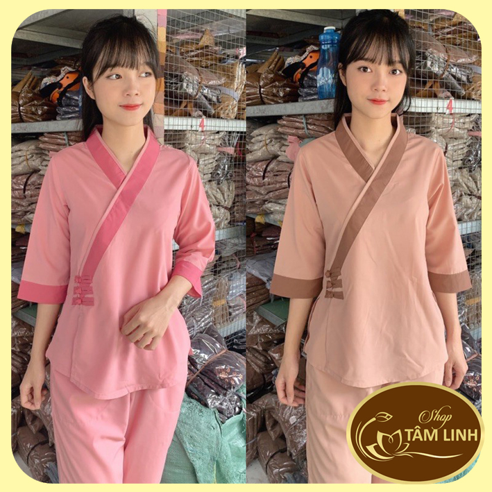 Đồ Lam Đi Chùa _ Mẫu Tim 3 Nút
